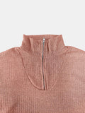 Full Size Quarter Zip Long Sleeve Top - Trendsi - Flyclothing LLC