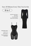 Basic Bae Built-In Shapewear Square Neck Long Sleeve Maxi Dress - Trendsi - Flyclothing LLC