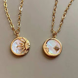Titanium Steel Sun & Moon Necklace - Trendsi - Flyclothing LLC