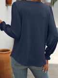 Square Neck Long Sleeve Top - Trendsi - Flyclothing LLC