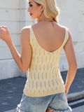 Eyelet Scoop Neck Knit Tank - Trendsi - Flyclothing LLC