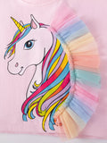 Children's Unicorn Rainbow Tulle Dress Set - Trendsi - Flyclothing LLC