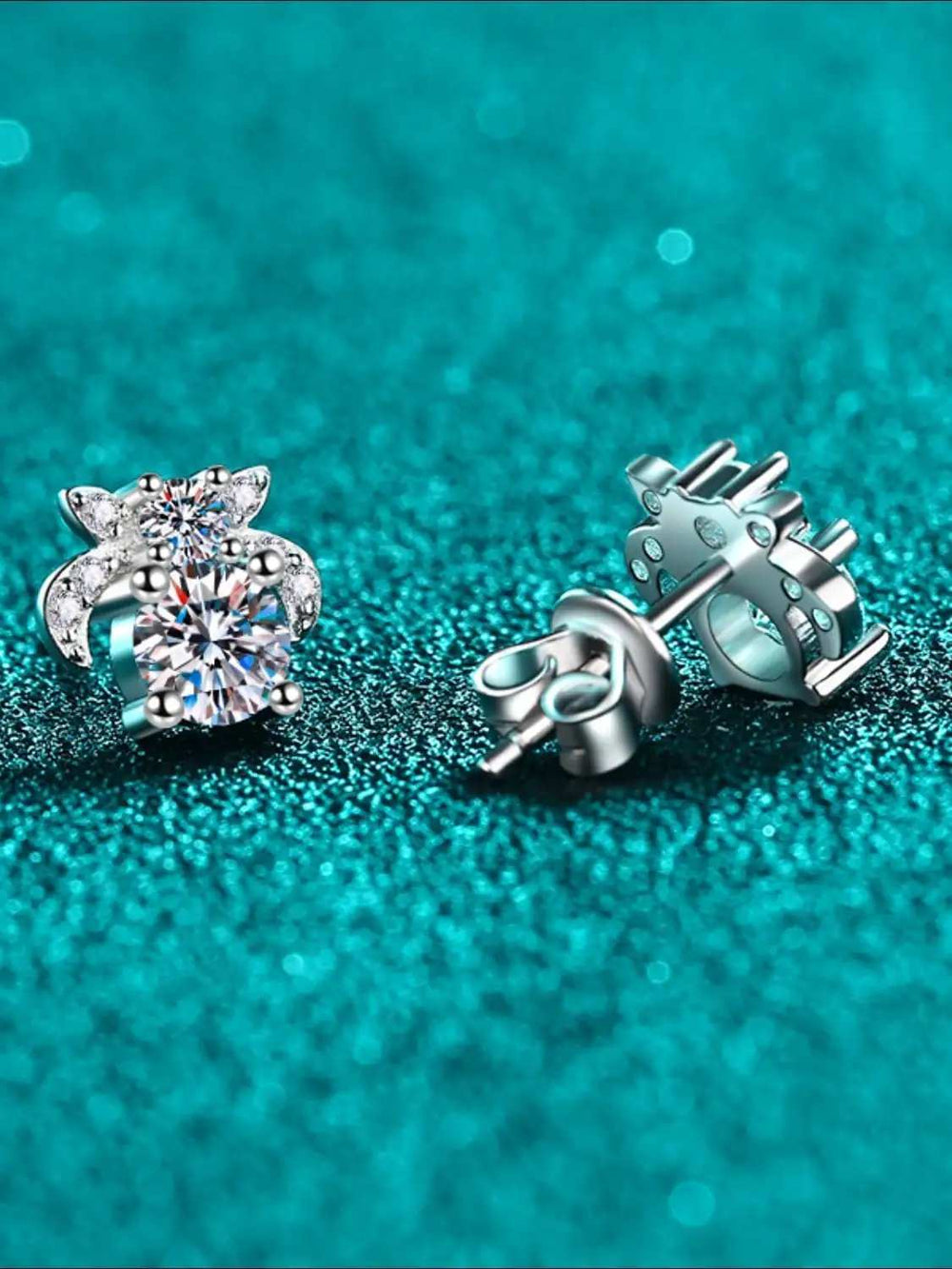 1 Carat Moissanite 925 Sterling Silver Stud Earrings - Trendsi - Flyclothing LLC