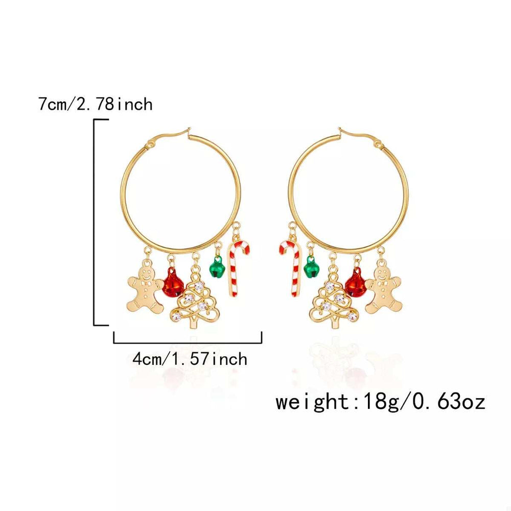 Christmas Theme Hoop Earrings - Trendsi - Flyclothing LLC