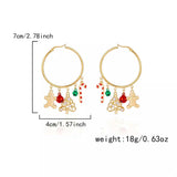 Christmas Theme Hoop Earrings - Trendsi - Flyclothing LLC