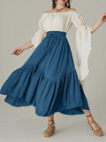 Smocked Waist Band Ruched Layered Skirt - Trendsi - Flyclothing LLC