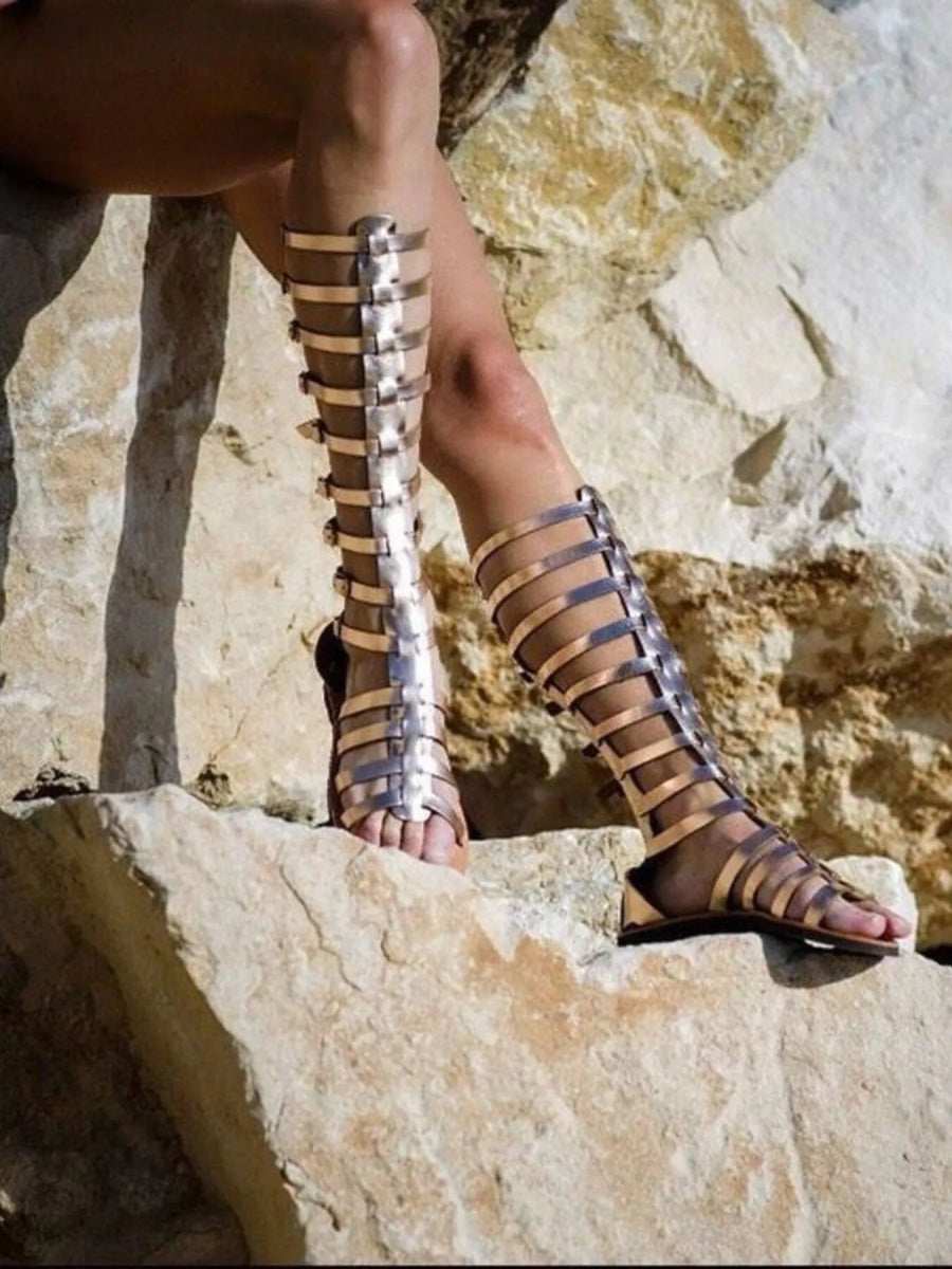 Strappy Sandals with Multiple Buckles - Trendsi - Flyclothing LLC