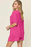 Double Take Basic style Round Neck Solid Set - Trendsi - Flyclothing LLC