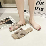 Open Toe Flats Sandals - Trendsi - Flyclothing LLC