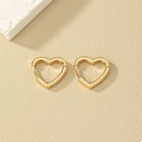 Alloy Heart Shape Hoop Earrings - Trendsi - Flyclothing LLC