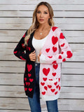 Angel Wings Heart Open Front Long Sleeve Cardigan - Trendsi - Flyclothing LLC