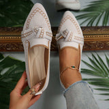 knitted Slip-On Flats with Bow - Trendsi - Flyclothing LLC
