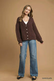 Umgee Cable Knit Pearl Button Cardigan - Trendsi - Flyclothing LLC