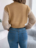 Striped V-Neck Long Sleeve Sweater - Trendsi - Flyclothing LLC