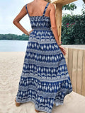 Printed Square Neck Sleeveless Maxi Dress - Trendsi - Flyclothing LLC