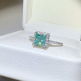 2 Carat 925 Sterling Silver Moissanite Square Shape Ring - Trendsi - Flyclothing LLC