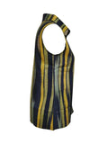 Button Detail Striped Sleeveless Shirt - Trendsi - Flyclothing LLC