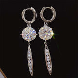 10 Carat Moissanite 925 Sterling Silver Earrings - Trendsi - Flyclothing LLC