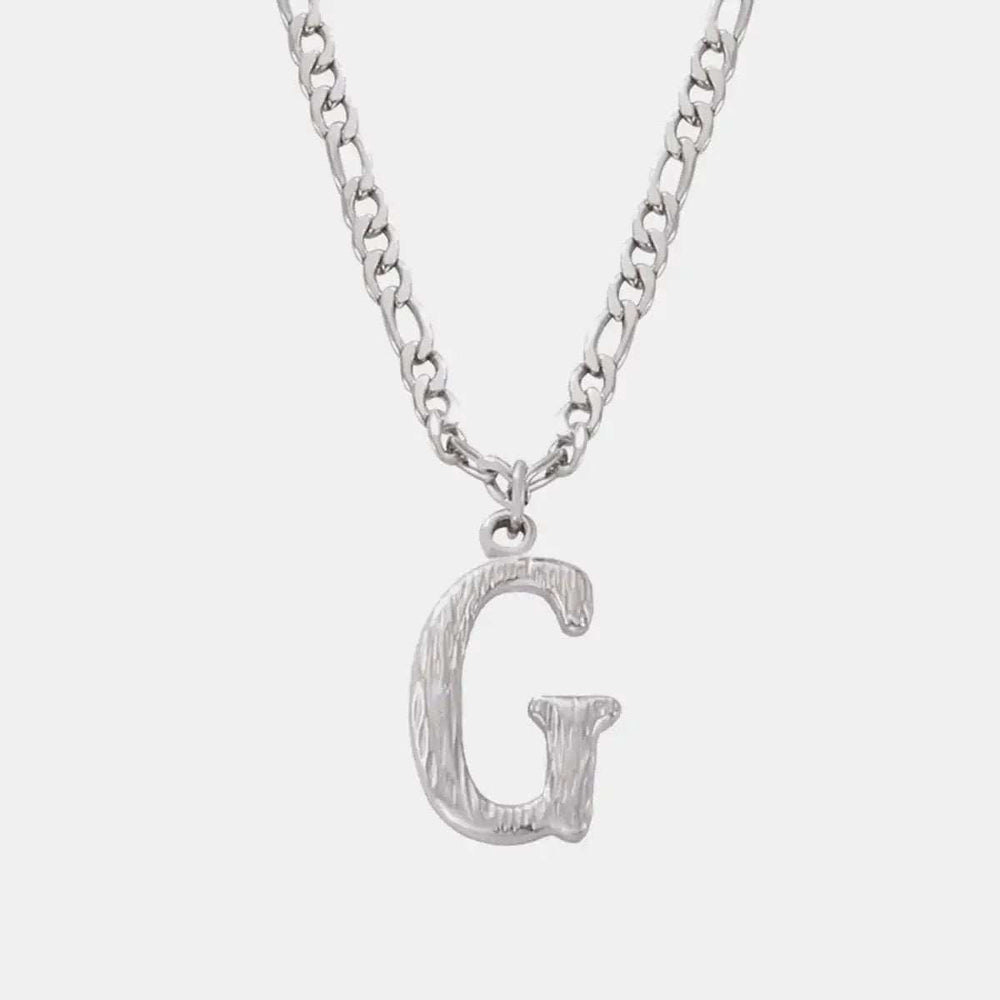 Titanium Steel Letter Pendant Necklace - Trendsi - Flyclothing LLC