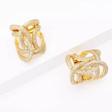 18K Gold-Plated Zircon Interwoven Ring - Trendsi - Flyclothing LLC