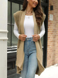 Pocketed Open Front Cap Sleeve Cardigan - Trendsi - Flyclothing LLC