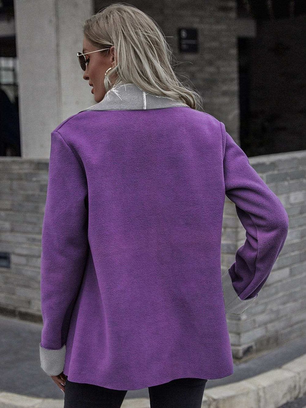Open Front Long Sleeve Jacket - Trendsi - Flyclothing LLC
