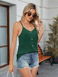 Decorative Button V-Neck Cami - Trendsi - Flyclothing LLC