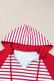 Stars and Stripes Print Drawstring Hoodie - Trendsi - Flyclothing LLC
