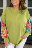 Plus Size Printed Round Neck Long Sleeve Sweatshirt - Trendsi - Flyclothing LLC