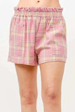 And The Why Plaid Print Smocked Detail Casual Shorts - Trendsi - Flyclothing LLC