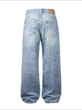 Men's Washed Rhinestone Print Jeans - Trendsi - Flyclothing LLC