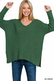 Zenana Dolman Sleeve V-Neck Sweater - Trendsi - Flyclothing LLC