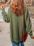 MERRY Side Slit Long Sleeve Sweatshirt - Trendsi - Flyclothing LLC