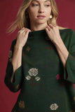 Umgee Floral Mock Neck Knit Top with Wide Sleeves - Trendsi - Flyclothing LLC