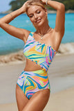 Cutout Single Shoulder One-Piece Swimwear - Trendsi - Flyclothing LLC