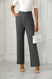 High Waist Straight Leg Pants - Trendsi - Flyclothing LLC