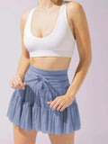 Tiered Skort with Drawstring - Trendsi - Flyclothing LLC