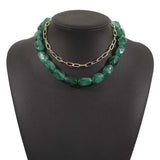 2 Piece Colorful Beaded Chain Necklace - Trendsi - Flyclothing LLC