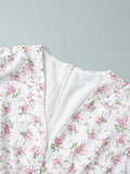 Floral Print Balloon Sleeve Dress - Trendsi - Flyclothing LLC
