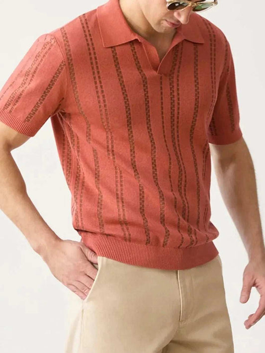 Men's Plus Size Collared Neck Short Sleeve Polo - Trendsi - Flyclothing LLC
