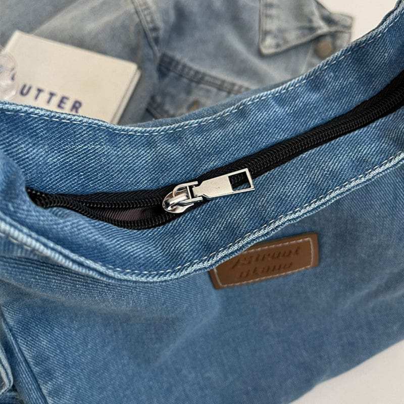 Adjustable Strap Denim Shoulder Bag - Trendsi - Flyclothing LLC
