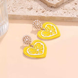 Heart Dangle Earrings with Pearl Accent - Trendsi - Flyclothing LLC