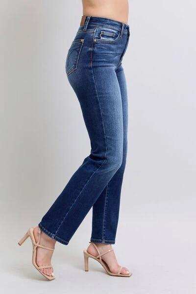 Judy Blue Full Size Washed Straight Leg Jeans with Pockets - Trendsi - Flyclothing LLC