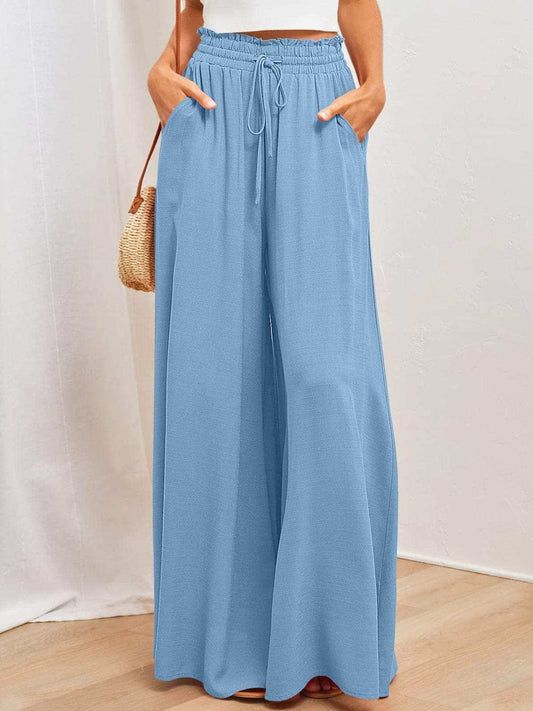 Wide Leg Pants with Pockets - Trendsi - Flyclothing LLC