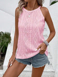 Openwork Grecian Neck Tank - Trendsi - Flyclothing LLC