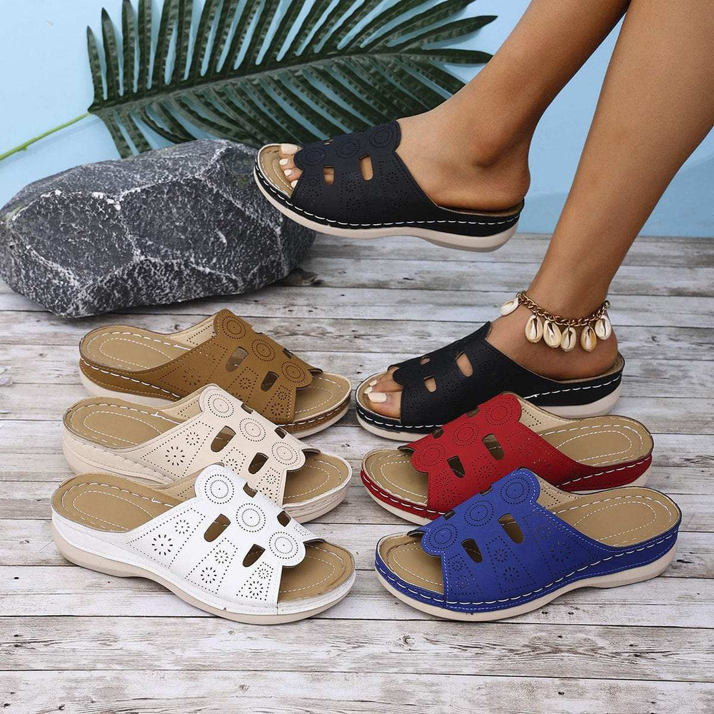 Open-Toe Cutout Sandals - Trendsi - Flyclothing LLC
