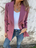 Full Size Collared Neck Long Sleeve Blazer - Trendsi - Flyclothing LLC
