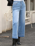 High Waist Wide Leg Washed Jeans - Trendsi - Flyclothing LLC