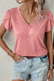 V-Neck Petal Sleeve T-Shirt - Trendsi - Flyclothing LLC