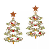 Christmas Tree Earrings with Rhinestones - Trendsi - Flyclothing LLC